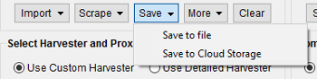 Immagine del pulsante Save dell'Harvester di ScrapeBox