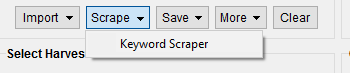 Immagine del pulsante Scrape dell'Harvester di ScrapeBox