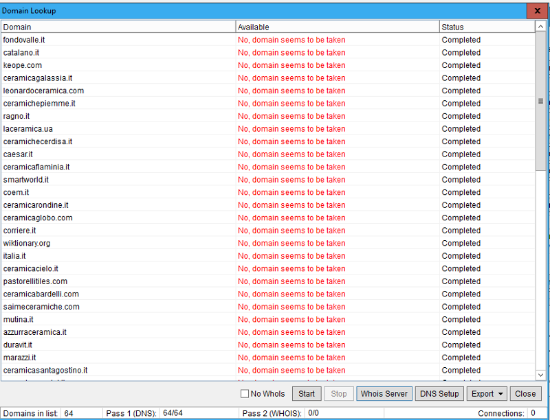 Immagine della sezione Check Unregistered Domains