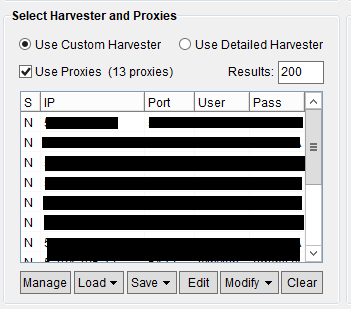 Immagine della sezione Select Harvester and Proxies