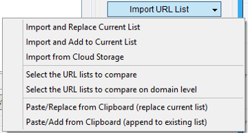 Immagine della sezione Import URL List