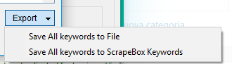 Immagine del pulsante Export di Keyword Scraper