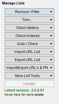 Immagine della Manage Lists