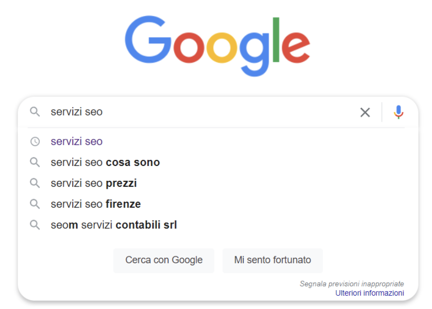 Google Suggest: esempio